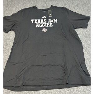Adidas Texas A&M Aggies 3XLT Black T Shirt NWT Large And Tall